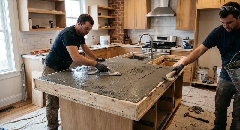 Cement Countertop Pouring in Santa Rosa, CA